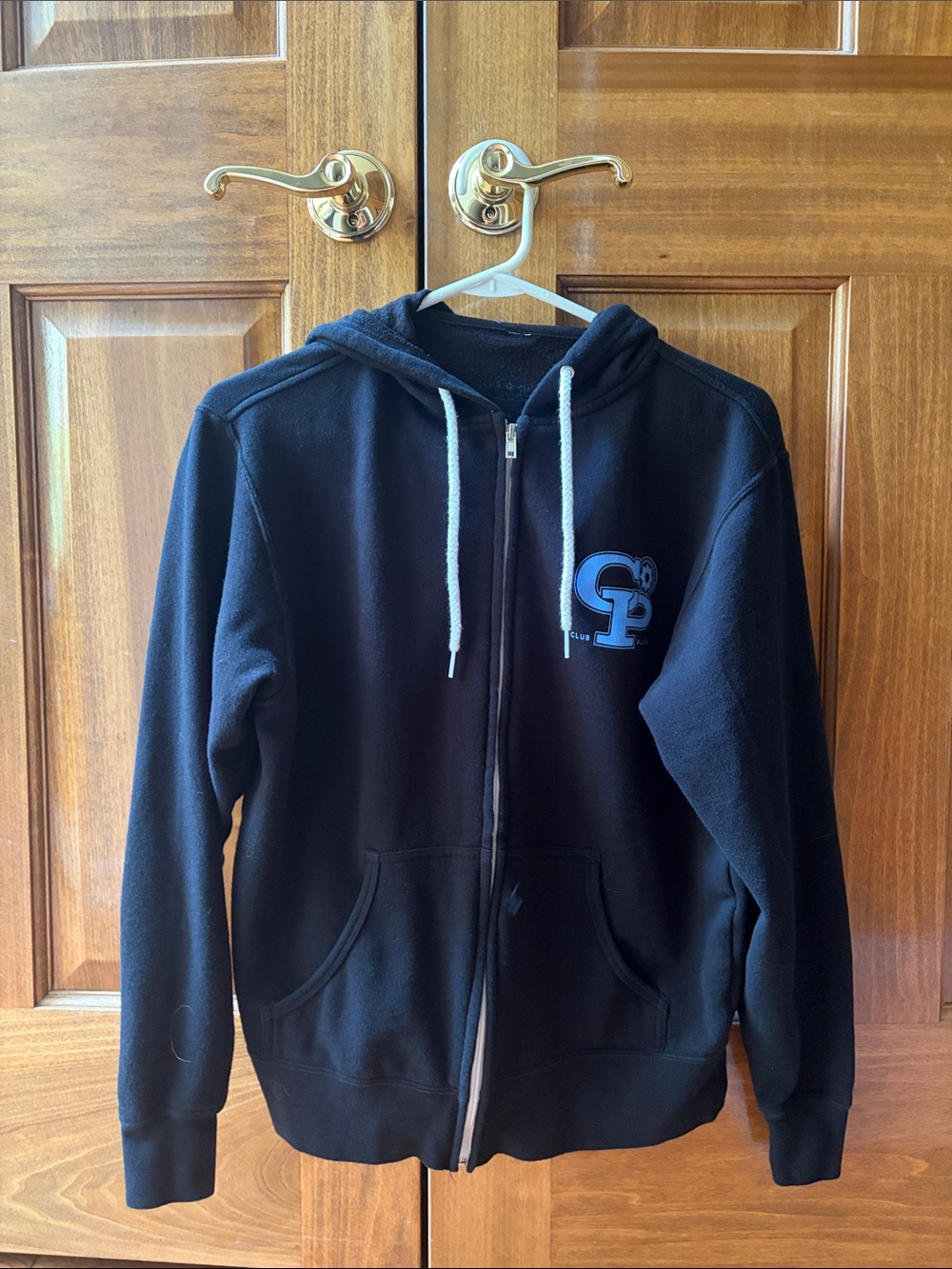 Club Pilates Black Zip-Up Hoodie Sz S EUC